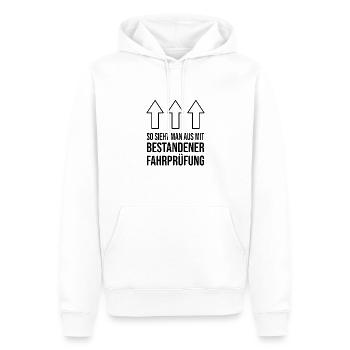 Führerschein bestanden - Männer Premium Bio Hoodie - Weiß - Vorne - Nico (187cm)