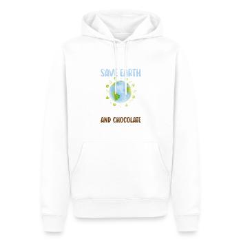 Planet Mit Milch Und Schokolade Unterstützt Den - Männer Premium Bio Hoodie - Weiß - Vorne - Nico (187cm)