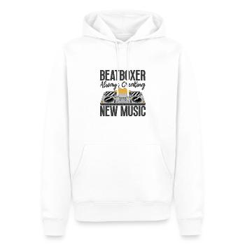 Création de musique Beatbox Beatboxing Lover - Sweat à capuche Premium bio Homme - blanc - Devant - Nico (187cm)