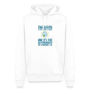 La Terre est ensemble Accueil Soutenez Jour de la Terre - Sweat à capuche Premium bio Homme - blanc - Devant - Nico (187cm)