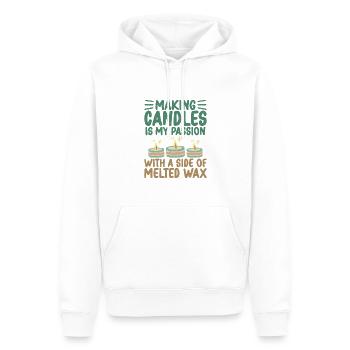 Faire des bougies est Passion Candle Maker Candle - Sweat à capuche Premium bio Homme - blanc - Devant - Nico (187cm)