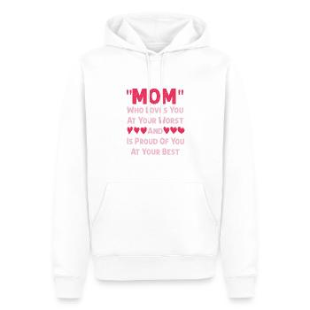 Maman est fière de la fête des mères - Sweat à capuche Premium bio Homme - blanc - Devant - Nico (187cm)