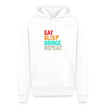 Mangez Sleep Bridge Jeu de cartes Bridge Joueur de bridge - Sweat à capuche Premium bio Homme - blanc - Devant - Nico (187cm)