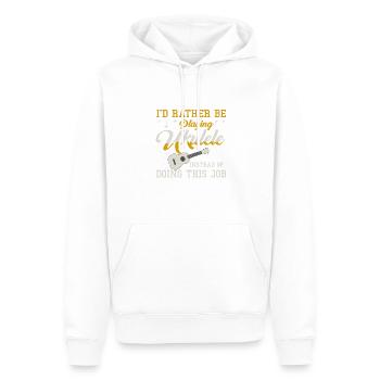 Spielen Ukulele Gitarrist Hawaiian Music Player - Männer Premium Bio Hoodie - Weiß - Vorne - Nico (187cm)