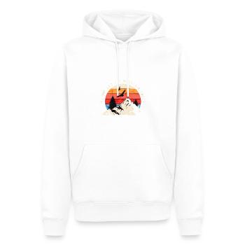 Mein Hund und der Berg Ruft für Bergsteiger - Männer Premium Bio Hoodie - Weiß - Vorne - Nico (187cm)