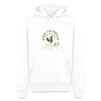 Lustiges Ruhe ich Grille Barbecue - Männer Premium Bio Hoodie - Weiß - Vorne - Nico (187cm)