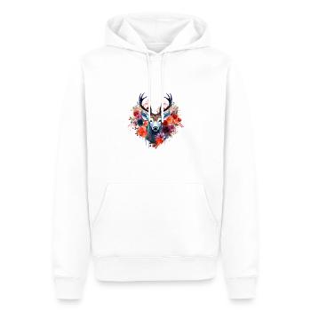 Ersatz Dirndl Hirschgeweih Hirsch - Männer Premium Bio Hoodie - Weiß - Vorne - Nico (187cm)