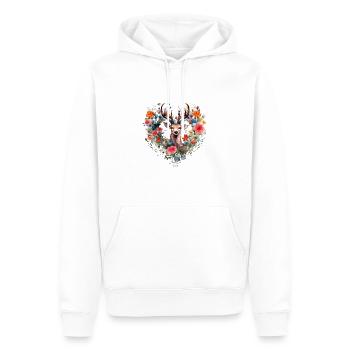 Ersatz Dirndl Hirschgeweih Hirsch - Männer Premium Bio Hoodie - Weiß - Vorne - Nico (187cm)