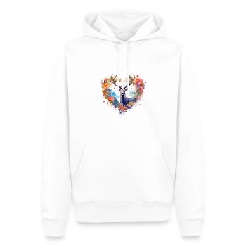 Ersatz Dirndl Hirschgeweih Hirsch - Männer Premium Bio Hoodie - Weiß - Vorne - Nico (187cm)