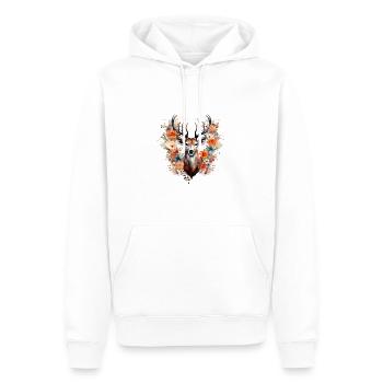 Ersatz Dirndl Hirschgeweih Hirsch - Männer Premium Bio Hoodie - Weiß - Vorne - Nico (187cm)