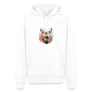 Ersatz Dirndl Hirschgeweih Hirsch - Männer Premium Bio Hoodie - Weiß - Vorne - Nico (187cm)