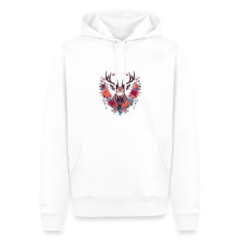 Ersatz Dirndl Hirschgeweih Hirsch - Männer Premium Bio Hoodie - Weiß - Vorne - Nico (187cm)