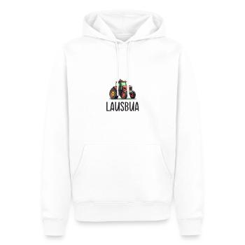 Lausbua Traktor Bayerischer Dialekt Herren - Männer Premium Bio Hoodie - Weiß - Vorne - Nico (187cm)