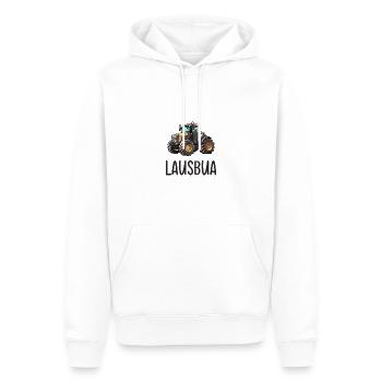 Lausbua Traktor Bayerischer Dialekt Herren - Männer Premium Bio Hoodie - Weiß - Vorne - Nico (187cm)