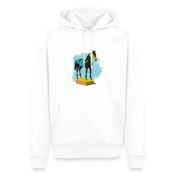 Cheval - Sweat à capuche Premium bio Homme - blanc - Devant - Nico (187cm)