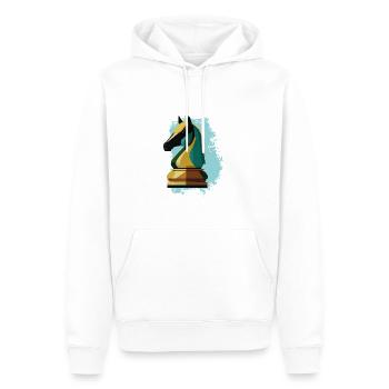 Échecs, Cheval - Sweat à capuche Premium bio Homme - blanc - Devant - Nico (187cm)
