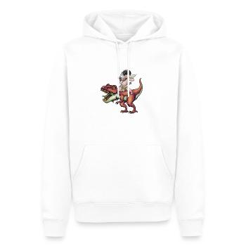 Armure de Cupidon T Rex coeur Saint-Valentin Cupid Rex - Sweat à capuche Premium bio Homme - blanc - Devant - Nico (187cm)