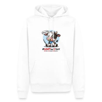 Süße traurige Kuh Schwarz - Dont Pay for This - Männer Premium Bio Hoodie - Weiß - Vorne - Nico (187cm)