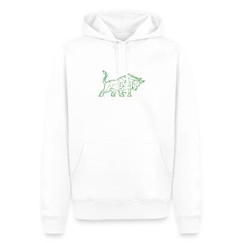 Hausse du marché boursier - Sweat à capuche Premium bio Homme - blanc - Devant - Nico (187cm)
