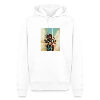 Urban Racer : le rebelle chic - Sweat à capuche Premium bio Homme - blanc - Devant - Nico (187cm)