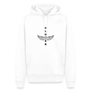 CloverDiamond édition noire - Sweat à capuche Premium bio Homme - blanc - Devant - Nico (187cm)