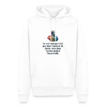 T-shirts Stoïcisme : L'inspiration à portée de soi - Sweat à capuche Premium bio Homme - blanc - Devant - Nico (187cm)