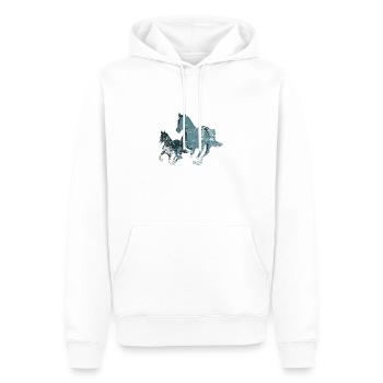 Pferde Horses - Männer Premium Bio Hoodie - Weiß - Vorne - Nico (187cm)