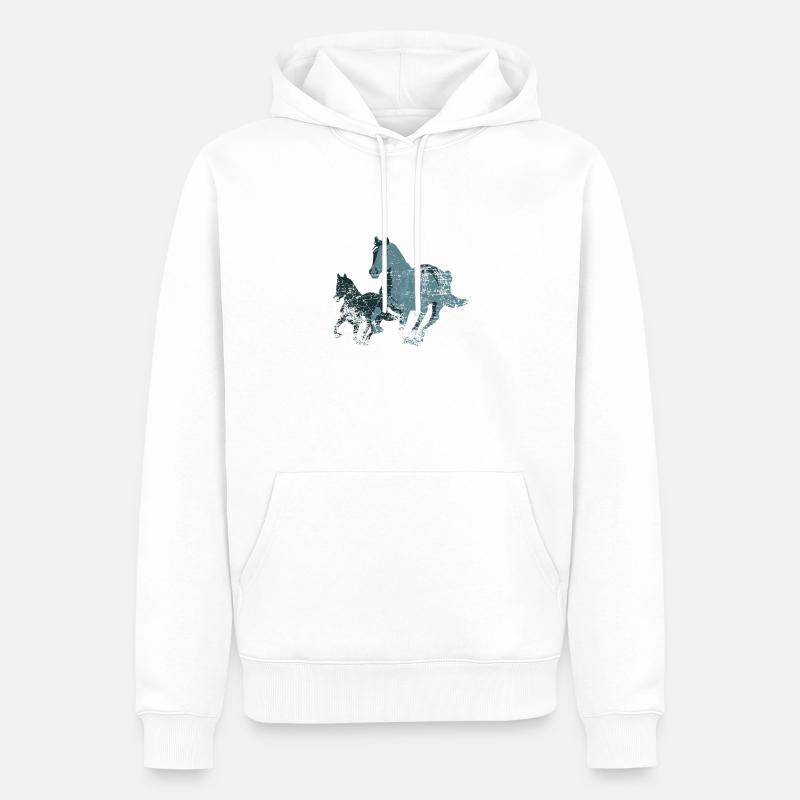 chevaux chevaux - Sweat à capuche Premium bio Homme - blanc