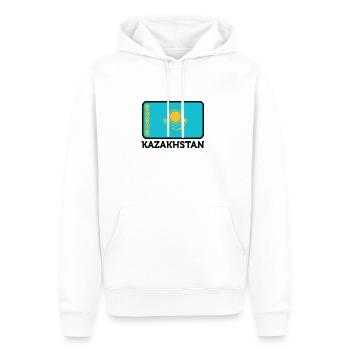 Drapeau national du Kazakhstan - Sweat à capuche Premium bio Homme - blanc - Devant - Nico (187cm)