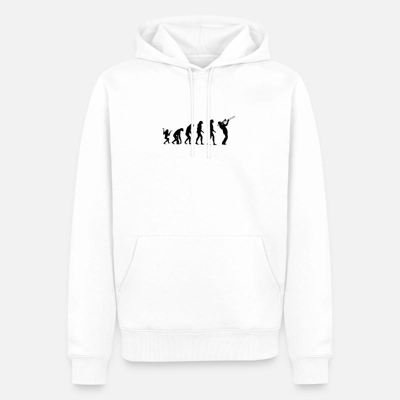 trombone évolution - Sweat à capuche Premium bio Homme - blanc