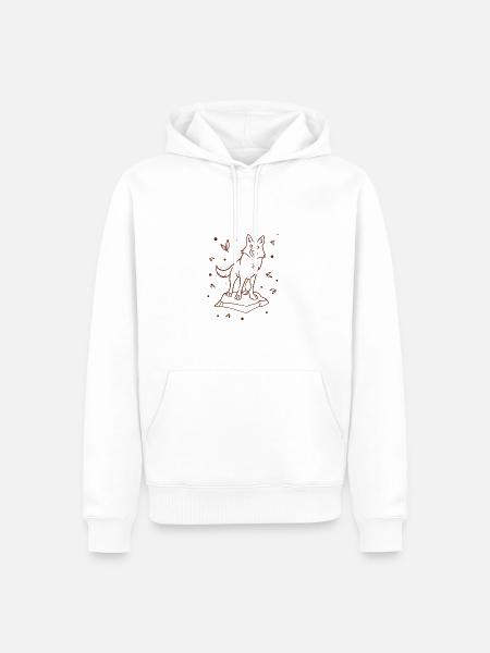 Wolf - Tierfreund - Naturschutz - Männer Premium Bio Hoodie - Weiß