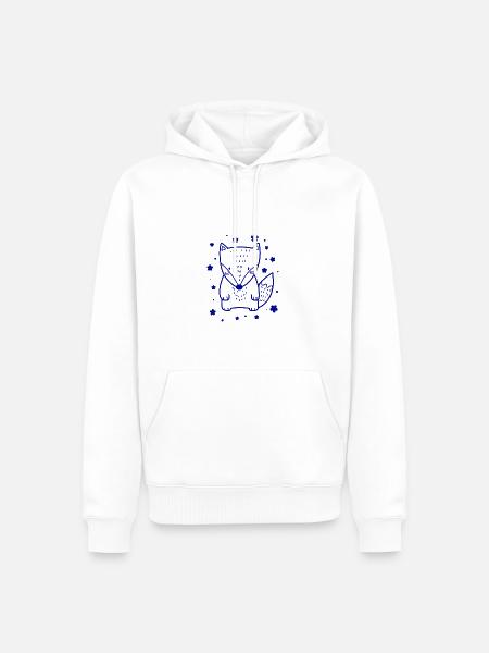 kleiner süßer Fuchs - Männer Premium Bio Hoodie - Weiß