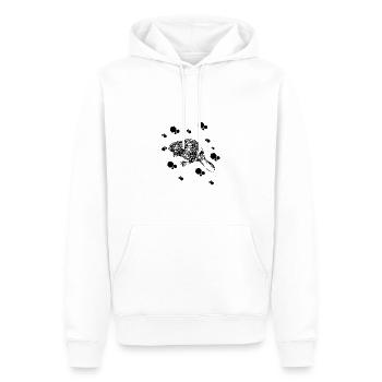 Marder - Hermelin - Wiesel - Männer Premium Bio Hoodie - Weiß - Vorne - Nico (187cm)