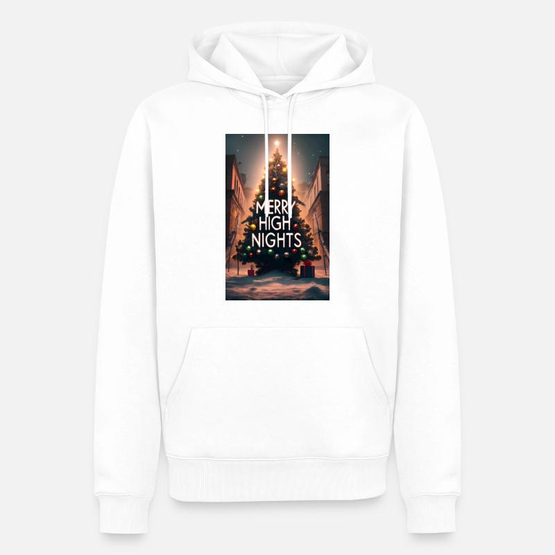 Joyeuses nuits de Noël - Sweat à capuche Premium bio Homme - blanc