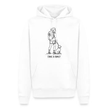 Machen Sie eine Wanderung! Frau Rucksacktour mit ihrem Hund - Männer Premium Bio Hoodie - Weiß - Vorne - Nico (187cm)