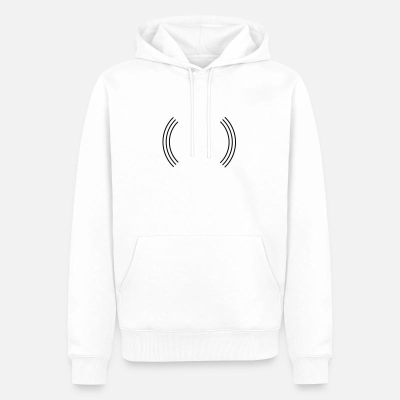 record - Sweat à capuche Premium bio Homme - blanc
