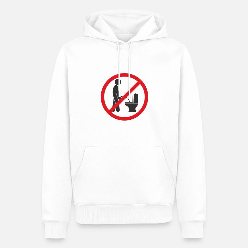 Symbole de l’icône Pas de . Panneau interdit de pisser. - Sweat à capuche Premium bio Homme - blanc