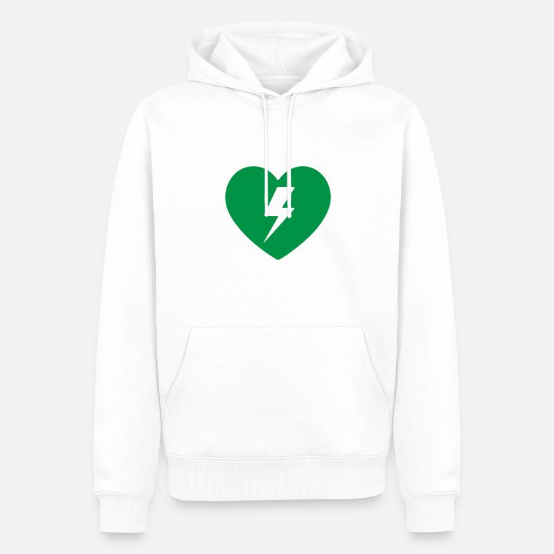 AED Notfall-Defibrillator Erste Hilfe - Männer Premium Bio Hoodie - Weiß