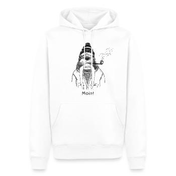Moin Käpt‘n, alles in Butter aufm Kutter?! - Männer Premium Bio Hoodie - Weiß - Vorne - Nico (187cm)