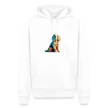 CANICHE - Sweat à capuche Premium bio Homme - blanc - Devant - Nico (187cm)