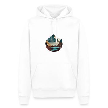 SURRÉEL - Sweat à capuche Premium bio Homme - blanc - Devant - Nico (187cm)