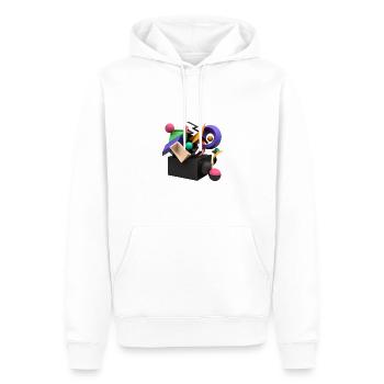 3D - Männer Premium Bio Hoodie - Weiß - Vorne - Nico (187cm)