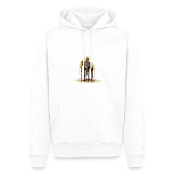 MELTING - Men’s Premium Organic Hoodie - white - Front - Nico (187cm)