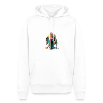 DRIPPY - Men’s Premium Organic Hoodie - white - Front - Nico (187cm)