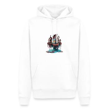 DRIPPY HOUSE - Men’s Premium Organic Hoodie - white - Front - Nico (187cm)