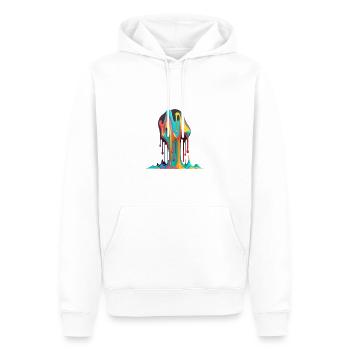 DRIPPY - Men’s Premium Organic Hoodie - white - Front - Nico (187cm)
