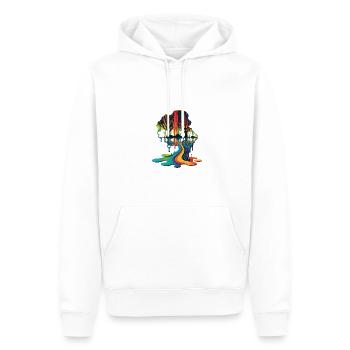 DRIPPY - Men’s Premium Organic Hoodie - white - Front - Nico (187cm)
