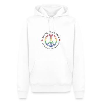 LGBTQ PRIDE 2022 - Männer Premium Bio Hoodie - Weiß - Vorne - Nico (187cm)