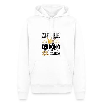 König Geburtstag 22 King Prinz Kniet nieder Krone - Männer Premium Bio Hoodie - Weiß - Vorne - Nico (187cm)