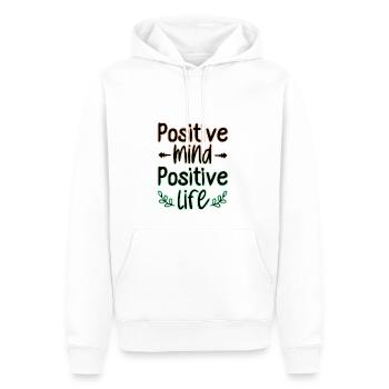 Mentalité Positif 🍀 - Sweat à capuche Premium bio Homme - blanc - Devant - Nico (187cm)